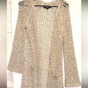 Boston Proper Beige Knit Cardigan